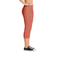 Capri Leggings "2023-0141 Green (Red Logo)" - JCBTGlobal