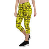 Capri Leggings "2023-0271 Black (Yellow Logo)" - JCBTGlobal