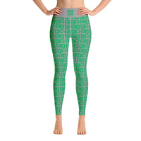 Yoga Leggings "2021-0381 Gray (Green Logo)" - JCBTGlobal