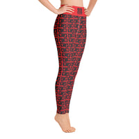 Yoga Leggings "2021-0091 Red (Black Logo)" - JCBTGlobal