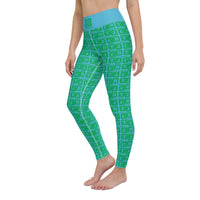 Yoga Leggings "2021-0421 Baby Blue (Green Logo)" - JCBTGlobal