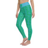 Yoga Leggings "2021-0421 Baby Blue (Green Logo)" - JCBTGlobal