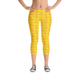 Capri Leggings "2023-0221 Orange (Yellow Logo)" - JCBTGlobal