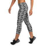 Capri Leggings "2023-0011 White (Black Logo)" - JCBTGlobal