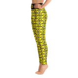 Yoga Leggings "2021-0271 Black (Yellow Logo)" - JCBTGlobal