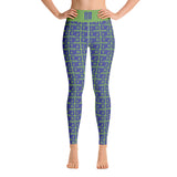 Yoga Leggings "2021-0331 Green (Blue Logo)" - JCBTGlobal