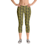 Capri Leggings "2023-0041 Yellow (Black Logo)" - JCBTGlobal