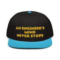 Snapback Hat "1052-0071 An Engineer's Mind Never Stops (Yellow Logo)" - JCBTGlobal