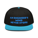 Snapback Hat "1052-0071 An Engineer's Mind Never Stops (Blue Logo)" - JCBTGlobal