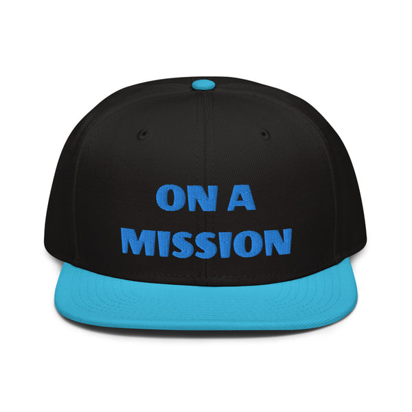 Snapback Hat "1052-0121 On A Mission (Blue Logo)" - JCBTGlobal