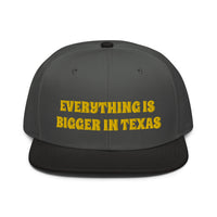 Snapback Hat "1052-0051 Everything Is Bigger In Texas (Yellow Logo)" - JCBTGlobal