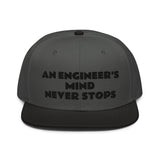 Snapback Hat "1052-0071 An Engineer's Mind Never Stops (Black Logo)" - JCBTGlobal