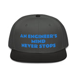 Snapback Hat "1052-0071 An Engineer's Mind Never Stops (Blue Logo)" - JCBTGlobal