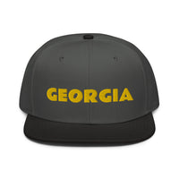 Snapback Hat "1053-0091 Georgia (Yellow Logo)" - JCBTGlobal