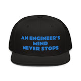 Snapback Hat "1052-0071 An Engineer's Mind Never Stops (Blue Logo)" - JCBTGlobal