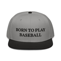 Snapback Hat "1051-0021 Born To Play Baseball (Black Logo)" - JCBTGlobal