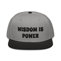 Snapback Hat "1052-0111 Wisdom Is Power (Black Logo)" - JCBTGlobal