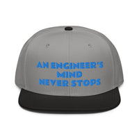 Snapback Hat "1052-0071 An Engineer's Mind Never Stops (Blue Logo)" - JCBTGlobal