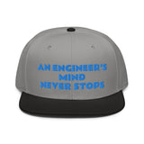 Snapback Hat "1052-0071 An Engineer's Mind Never Stops (Blue Logo)" - JCBTGlobal