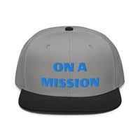 Snapback Hat "1052-0121 On A Mission (Blue Logo)" - JCBTGlobal