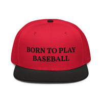 Snapback Hat "1051-0021 Born To Play Baseball (Black Logo)" - JCBTGlobal