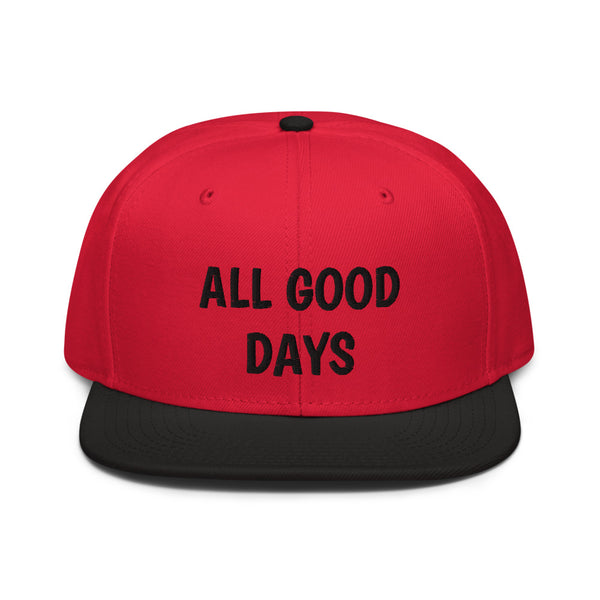 Snapback Hat "1052-0031 All Good Days (Black Logo)" - JCBTGlobal