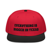 Snapback Hat "1052-0051 Everything Is Bigger In Texas (Black Logo)" - JCBTGlobal