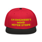 Snapback Hat "1052-0071 An Engineer's Mind Never Stops (Yellow Logo)" - JCBTGlobal