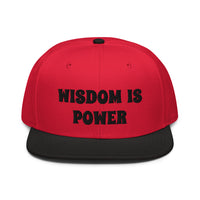 Snapback Hat "1052-0111 Wisdom Is Power (Black Logo)" - JCBTGlobal