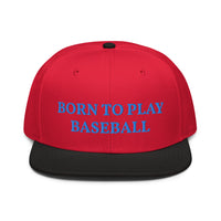 Snapback Hat "1051-0021 Born To Play Baseball (Blue Logo)" - JCBTGlobal