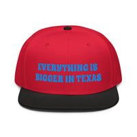 Snapback Hat "1052-0051 Everything Is Bigger In Texas (Blue Logo)" - JCBTGlobal