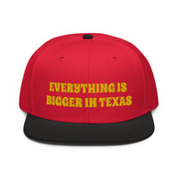 Snapback Hat "2052-0051 Everything Is Bigger In Texas (Yellow Logo)" - JCBTGlobal