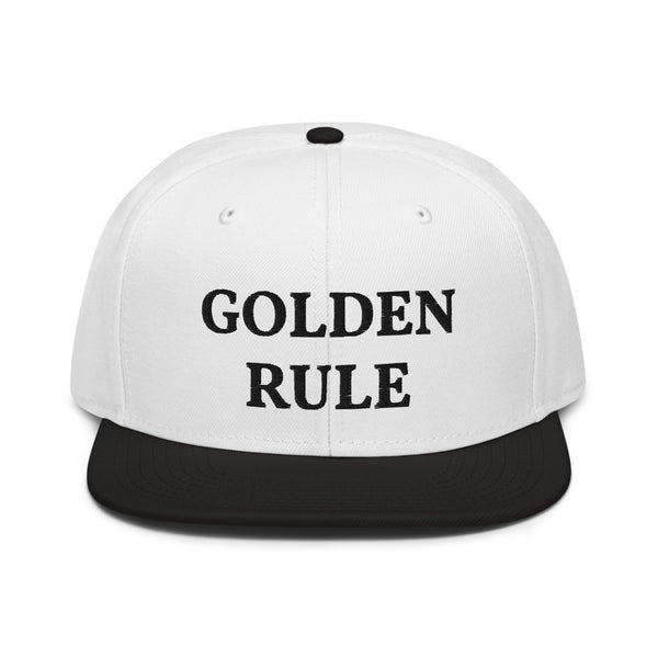 Snapback Hat "1052-0021 Golden Rule (Black Logo)" - JCBTGlobal