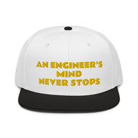 Snapback Hat "1052-0071 An Engineer's Mind Never Stops (Yellow Logo)" - JCBTGlobal