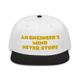 Snapback Hat "1052-0071 An Engineer's Mind Never Stops (Yellow Logo)" - JCBTGlobal