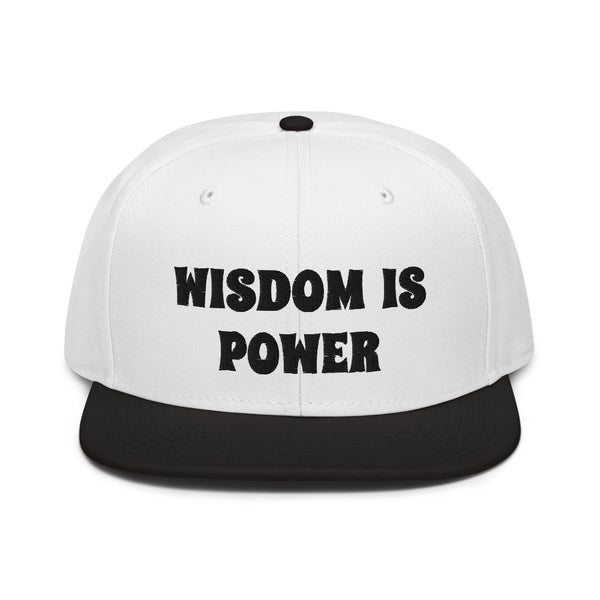 Snapback Hat "1052-0111 Wisdom Is Power (Black Logo)" - JCBTGlobal