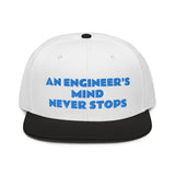 Snapback Hat "1052-0071 An Engineer's Mind Never Stops (Blue Logo)" - JCBTGlobal