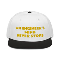 Snapback Hat "2052-0071 An Engineer's Mind Never Stops (Yellow Logo)" - JCBTGlobal