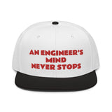 Snapback Hat "2052-0071 An Engineer's Mind Never Stops (Red Logo)" - JCBTGlobal