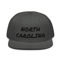 Snapback Hat "1053-0101 North Carolina (Black Logo)" - JCBTGlobal