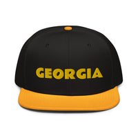 Snapback Hat "1053-0091 Georgia (Yellow Logo)" - JCBTGlobal