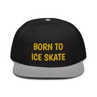 Snapback Hat "2051-0041 Born To Play Ice Skate (Yellow Logo)" - JCBTGlobal