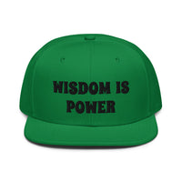 Snapback Hat "1052-0111 Wisdom Is Power (Black Logo)" - JCBTGlobal