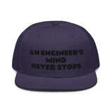 Snapback Hat "1052-0071 An Engineer's Mind Never Stops (Black Logo)" - JCBTGlobal