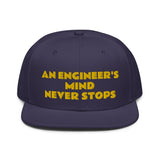 Snapback Hat "1052-0071 An Engineer's Mind Never Stops (Yellow Logo)" - JCBTGlobal