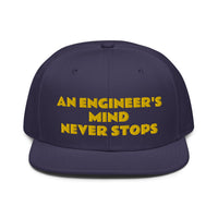 Snapback Hat "2052-0071 An Engineer's Mind Never Stops (Yellow Logo)" - JCBTGlobal