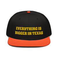 Snapback Hat "1052-0051 Everything Is Bigger In Texas (Yellow Logo)" - JCBTGlobal