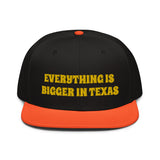 Snapback Hat "1052-0051 Everything Is Bigger In Texas (Yellow Logo)" - JCBTGlobal