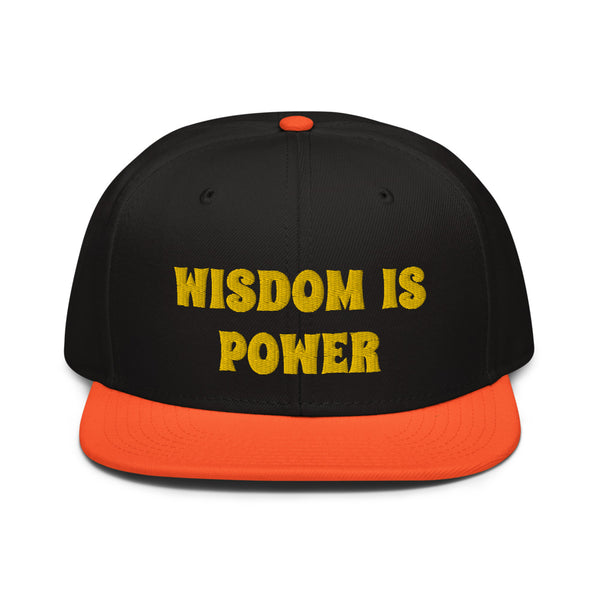 Snapback Hat "1052-0111 Wisdom Is Power (Yellow Logo)" - JCBTGlobal