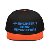 Snapback Hat "1052-0071 An Engineer's Mind Never Stops (Blue Logo)" - JCBTGlobal